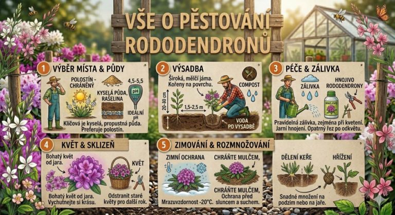 Rododendron pěstování: výběr místa, půda, zálivka, přesazování a přezimování (2025)