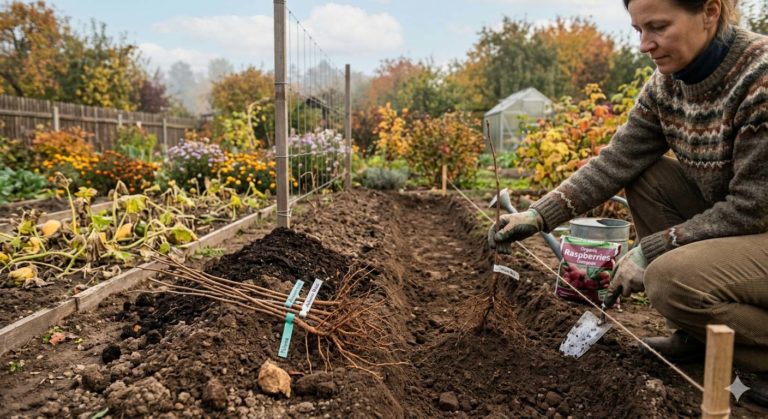 Výsadba malin na podzim: proč říjen dává maliníku největší náskok